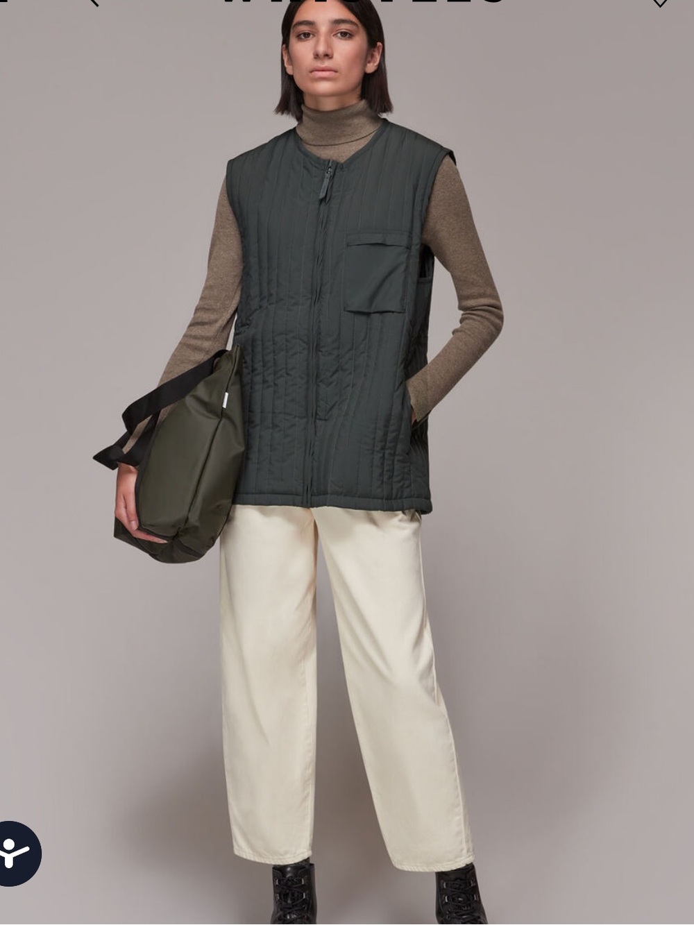 Rains Quilted Sleeveless Utility Vest Gray Size XS